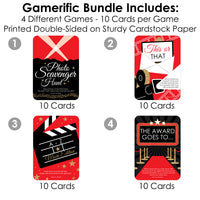 Red Carpet - 4 Movie Night Party Games - 10 Cards Each - Gamerific Bundle