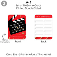 Red Carpet - 4 Movie Night Party Games - 10 Cards Each - Gamerific Bundle
