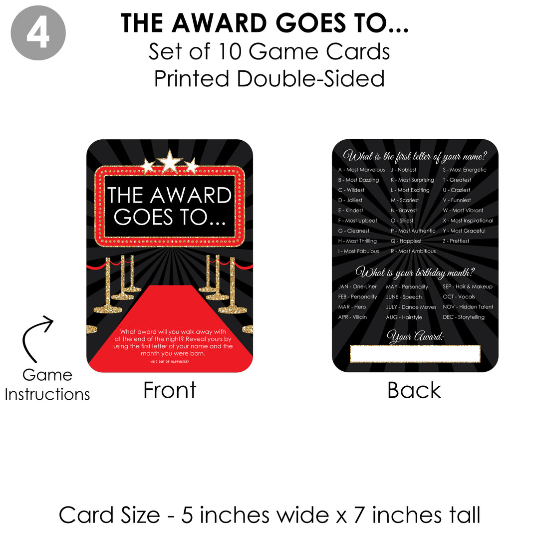 Red Carpet - 4 Movie Night Party Games - 10 Cards Each - Gamerific Bundle