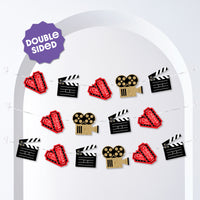 Red Carpet Movie Night Garland Banner - 15 Pc