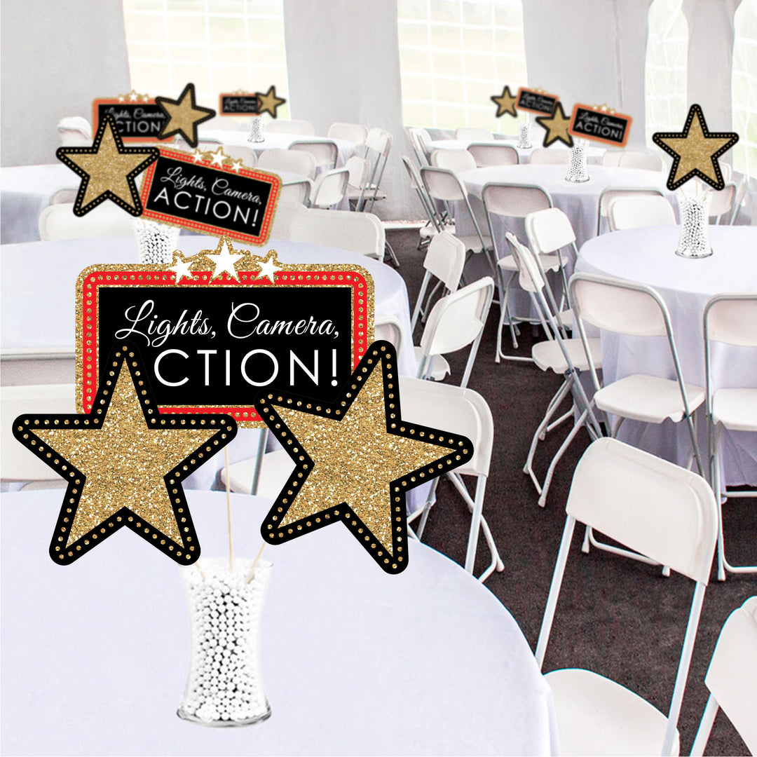 Red Carpet - Assorted Decorations DIY Movie Night Large Party Essentials - Set of 20