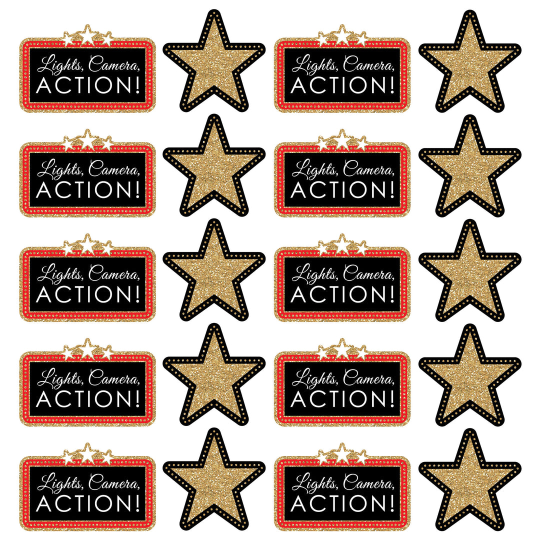 Red Carpet - Assorted Decorations DIY Movie Night Large Party Essentials - Set of 20