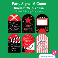 Red Carpet Party Signs Set - 6 Ct