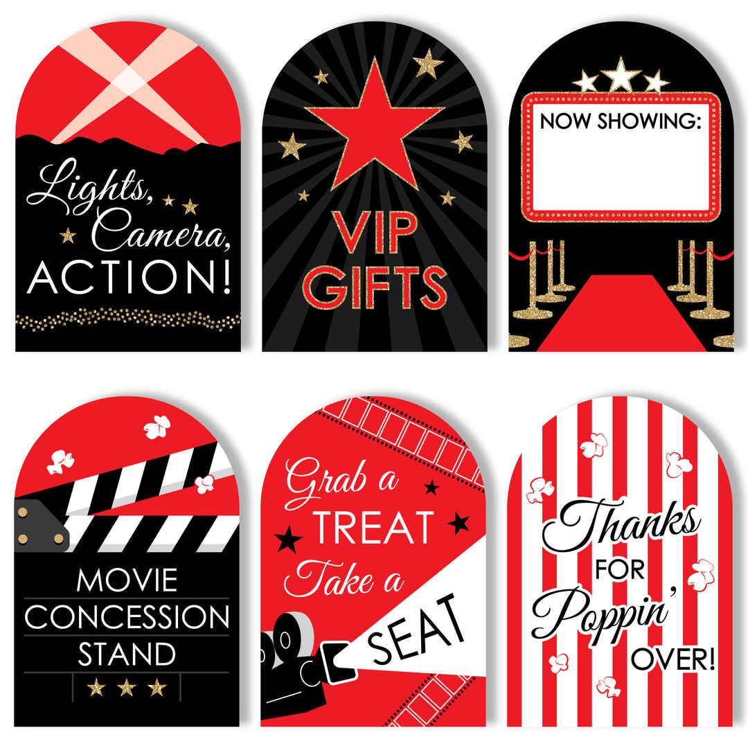 Red Carpet Party Signs Set - 6 Ct