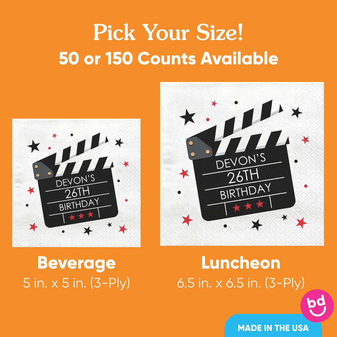 Custom Text Napkins - Movie Night