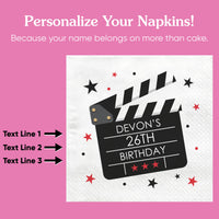 Custom Text Napkins - Movie Night