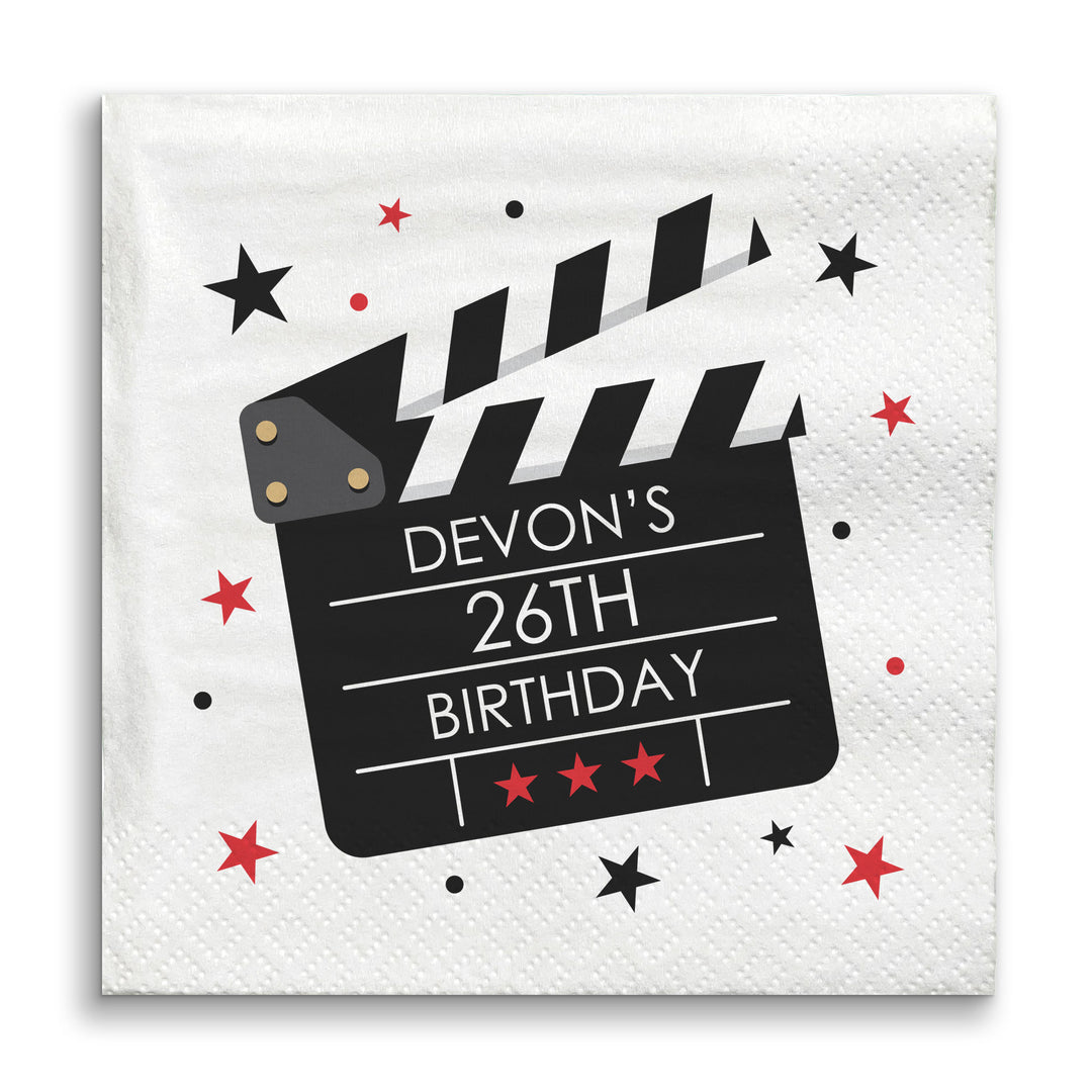 Custom Text Napkins - Movie Night
