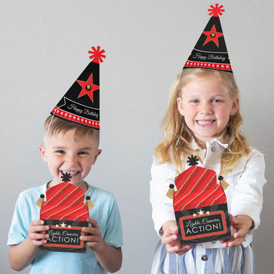 Red Carpet Hollywood - Movie Night Happy Birthday Party Supplies Kit - Ready to Party Pack - 8 Guests