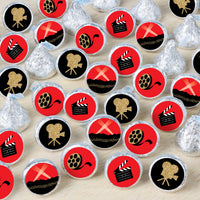 Red Carpet - Movie Night Party Small Round Candy Stickers - Party Favor Labels - 324 Count