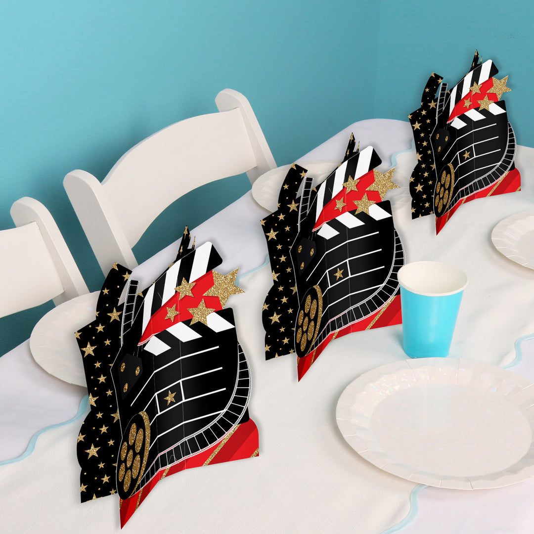 Red Carpet Movie Night 3D Centerpieces - 8 Ct