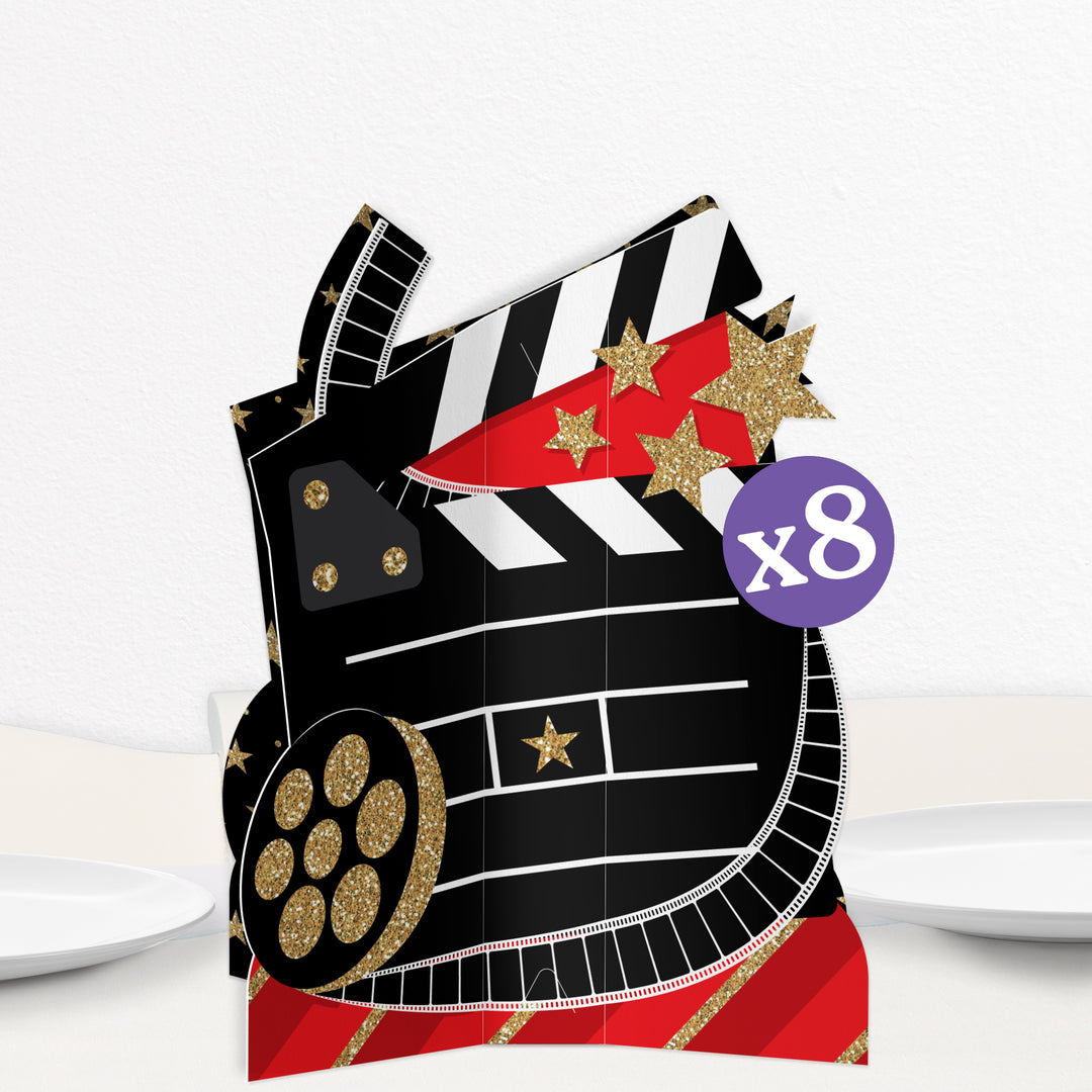 Red Carpet Movie Night 3D Centerpieces - 8 Ct