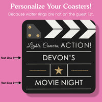 Custom Text Coasters - Movie Night