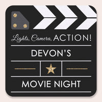 Custom Text Coasters - Movie Night