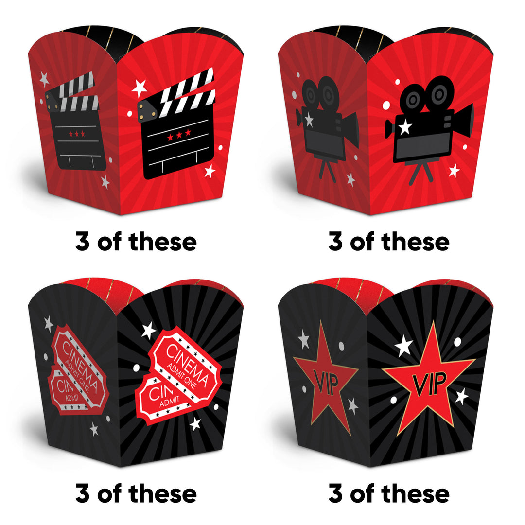 Red Carpet Treat Boxes - 12 Ct