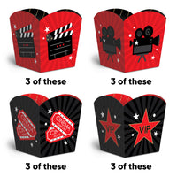 Red Carpet Treat Boxes - 12 Ct