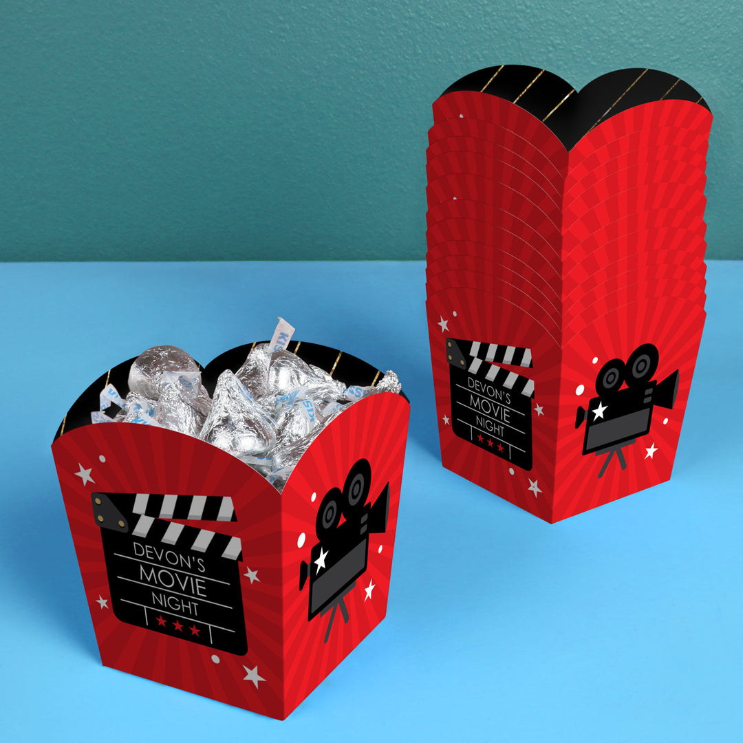 Custom Text Red Carpet Treat Boxes - 12 Ct