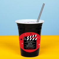 Custom Text Party Cups - Movie Night - 16 Ct