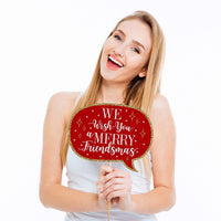 Red and Gold Friendsmas - Friends Christmas Party Photo Booth Props Kit - 20 Count