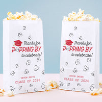 Red personalized graduation popcorn bags 100ct