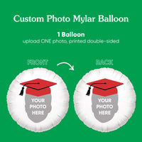 Personalized Fun Face Red Grad Cap Balloon - Double Sided - 1 Ct