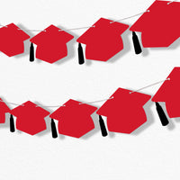 Graduation Grad Cap Garland Banner - 15 Pc