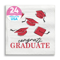 Napkins - Red Graduation - 24 Ct