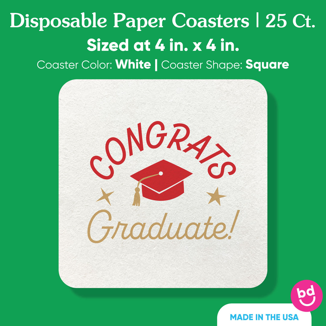 Graduation coaster pulpboard size detail