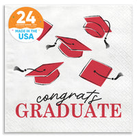 Napkins - Red Graduation - 24 Ct