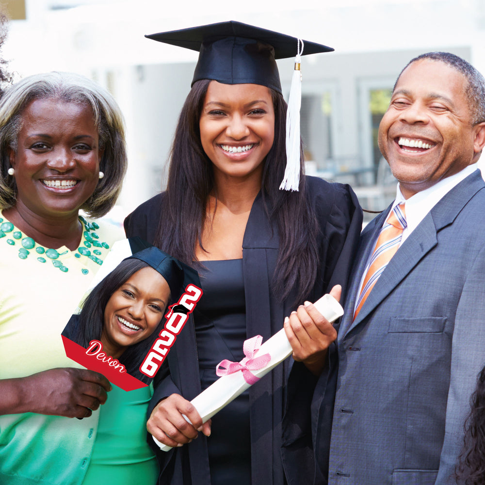 Custom Grad Red Photo Paddle 1, 3, 6, or 12 Pc