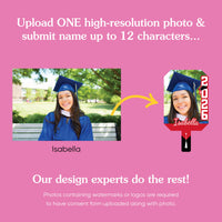 Custom Grad Red Photo Paddle 1, 3, 6, or 12 Pc