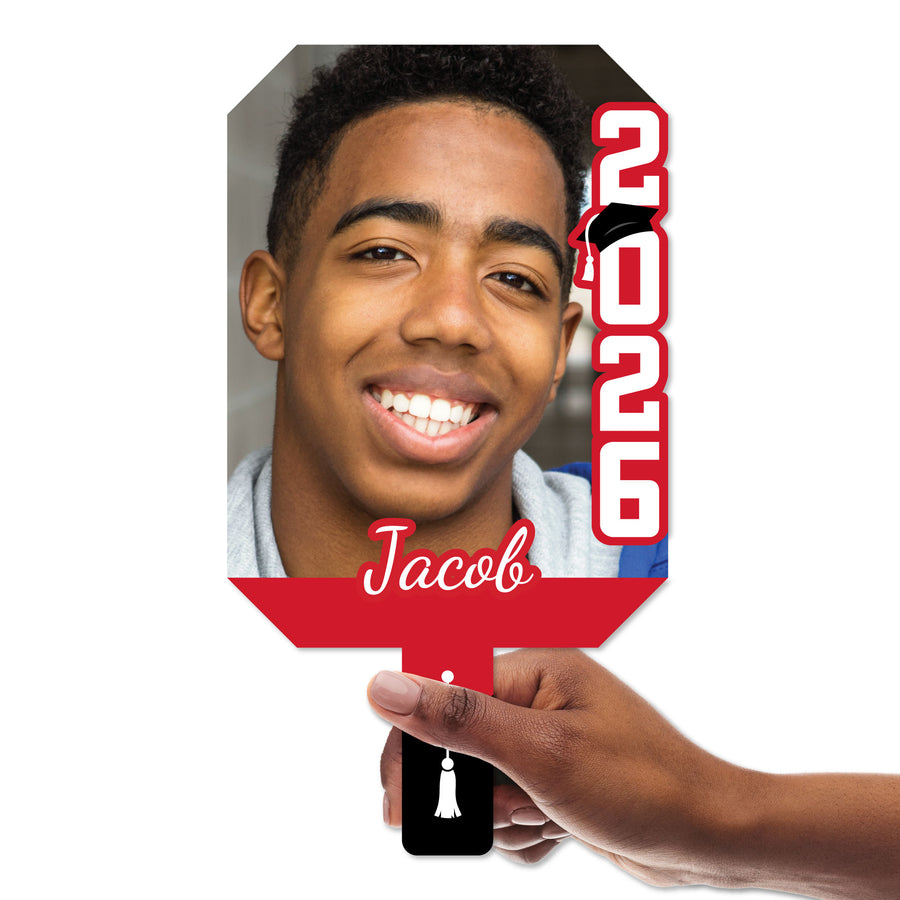 Custom Grad Red Photo Paddle 1, 3, 6, or 12 Pc