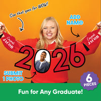 Custom Photo Red Grad Letter Banner