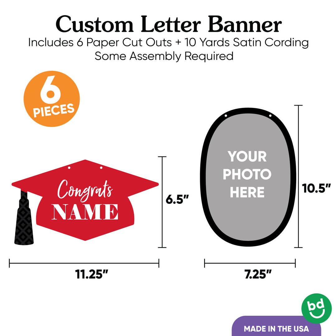 Custom Photo Red Grad Letter Banner