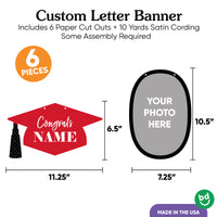 Custom Photo Red Grad Letter Banner