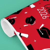 Red Graduation Wrapping Paper, Class of 2026
