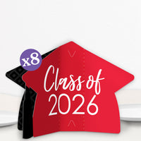Red Graduation 3D Centerpieces - 8 Ct