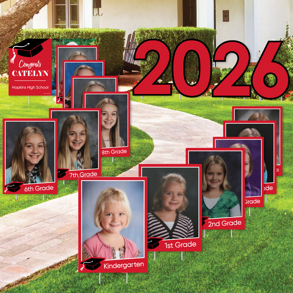 Custom Photo Graduation Party Yard Sign Set