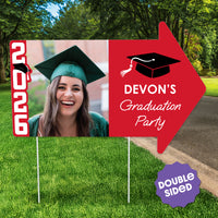 Custom Red Grad Yard Sign Arrows - 1 Ct