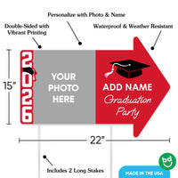 Custom Red Grad Yard Sign Arrows - 1 Ct