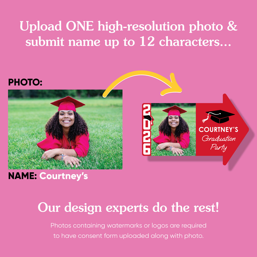 Custom Red Grad Yard Sign Arrows - 1 Ct