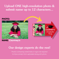 Custom Red Grad Yard Sign Arrows - 1 Ct