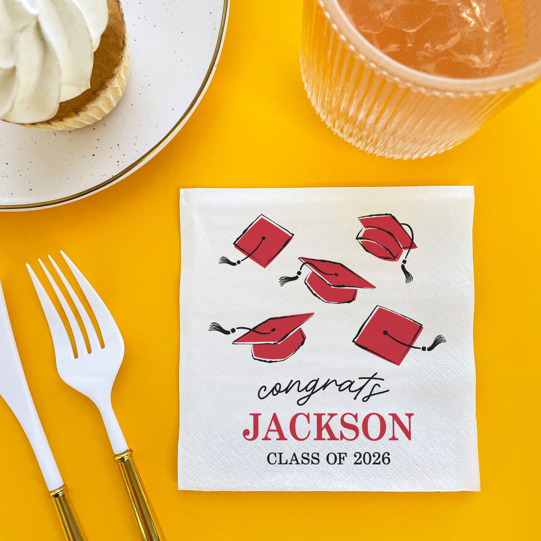 Custom Text - Red Grad Napkins