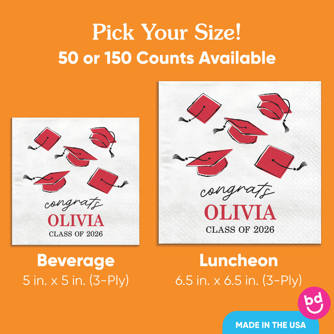 Custom Text - Red Grad Napkins