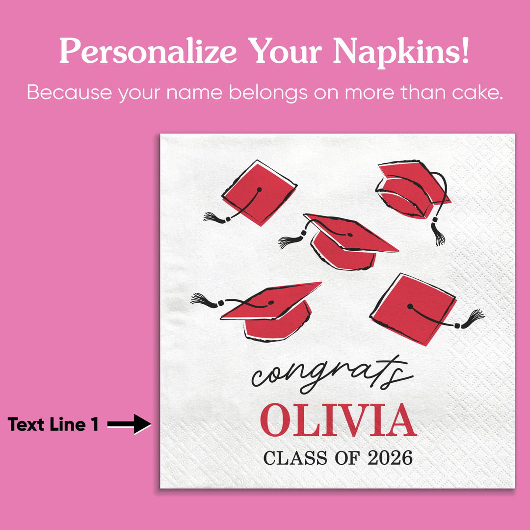 Custom Text - Red Grad Napkins