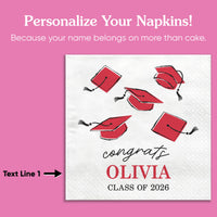 Custom Text - Red Grad Napkins