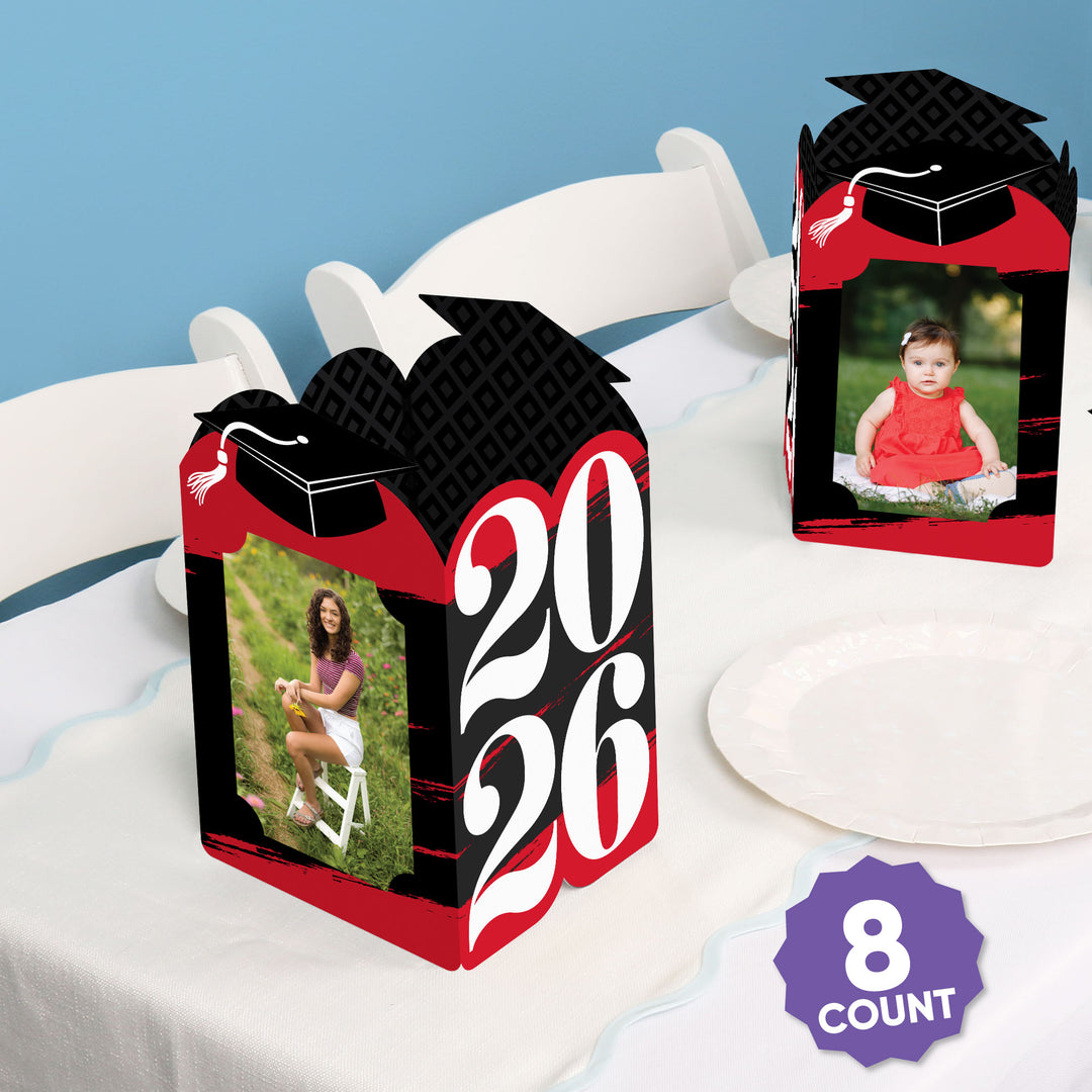 Red Graduation Photo Centerpieces - 8 Ct