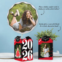 Red Graduation Photo Centerpieces - 8 Ct