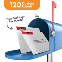 Custom Text Red Graduation Return Address Labels - 120 Ct