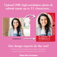 Custom Photo Grad Welcome Sign Red