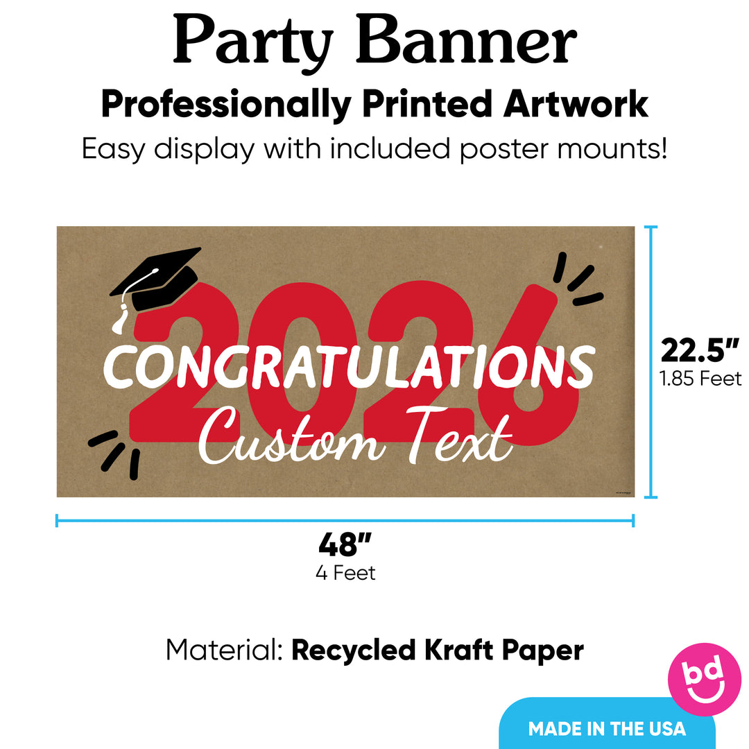 Red Class of 2026 banner with included poster mounts